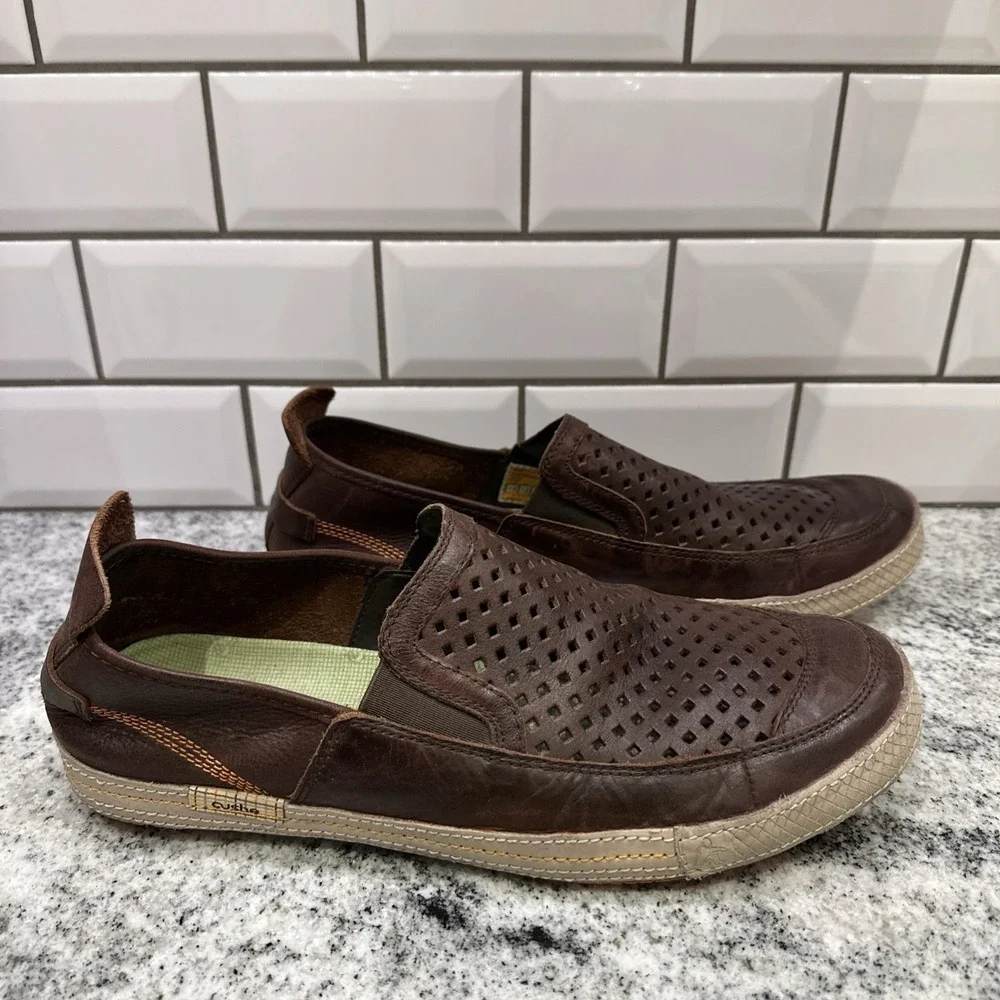 Cushe Shumakers Maek Slip On Shoes Leather Brown‎ Mens Size 13